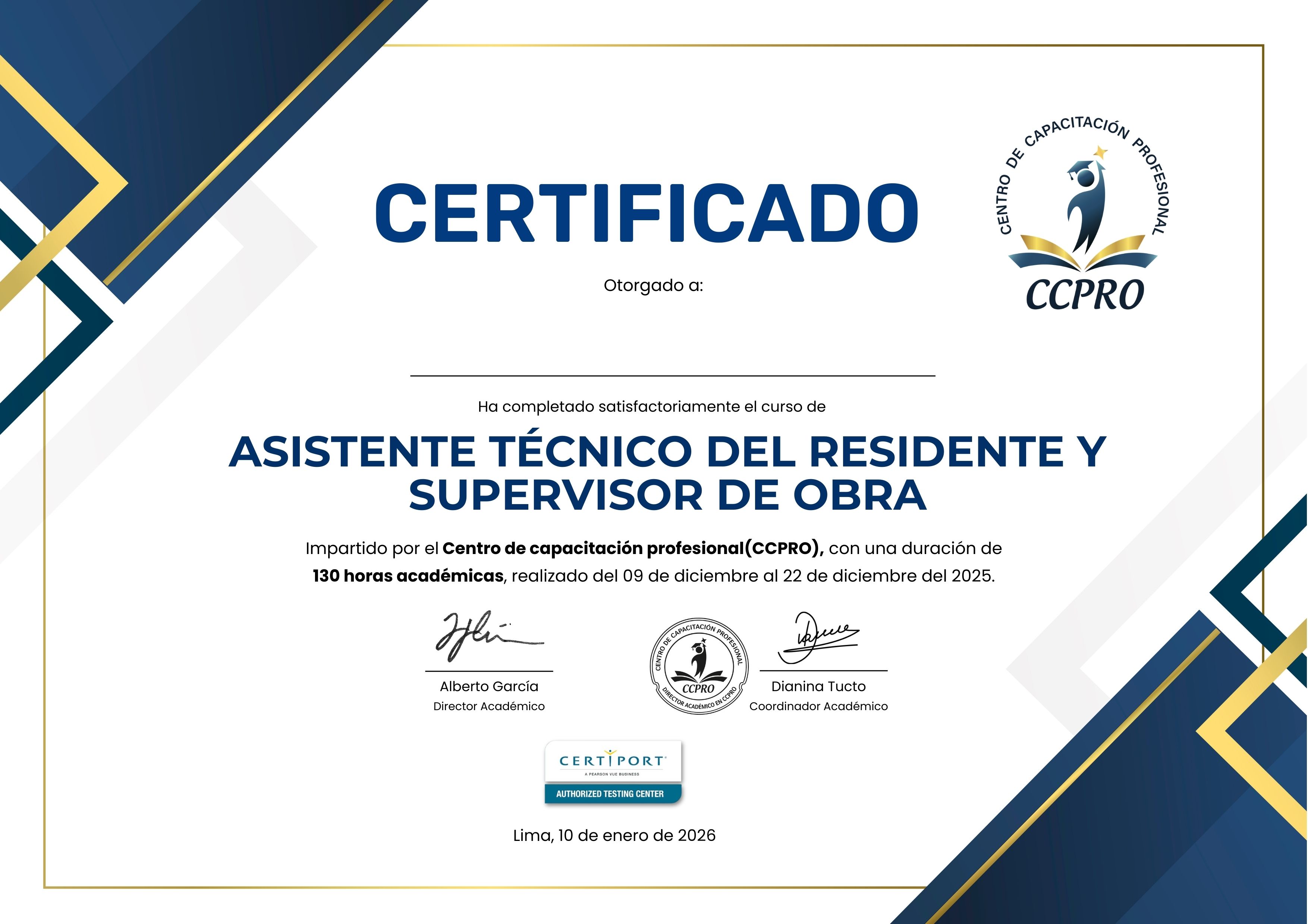 Certificado Oficial Frente