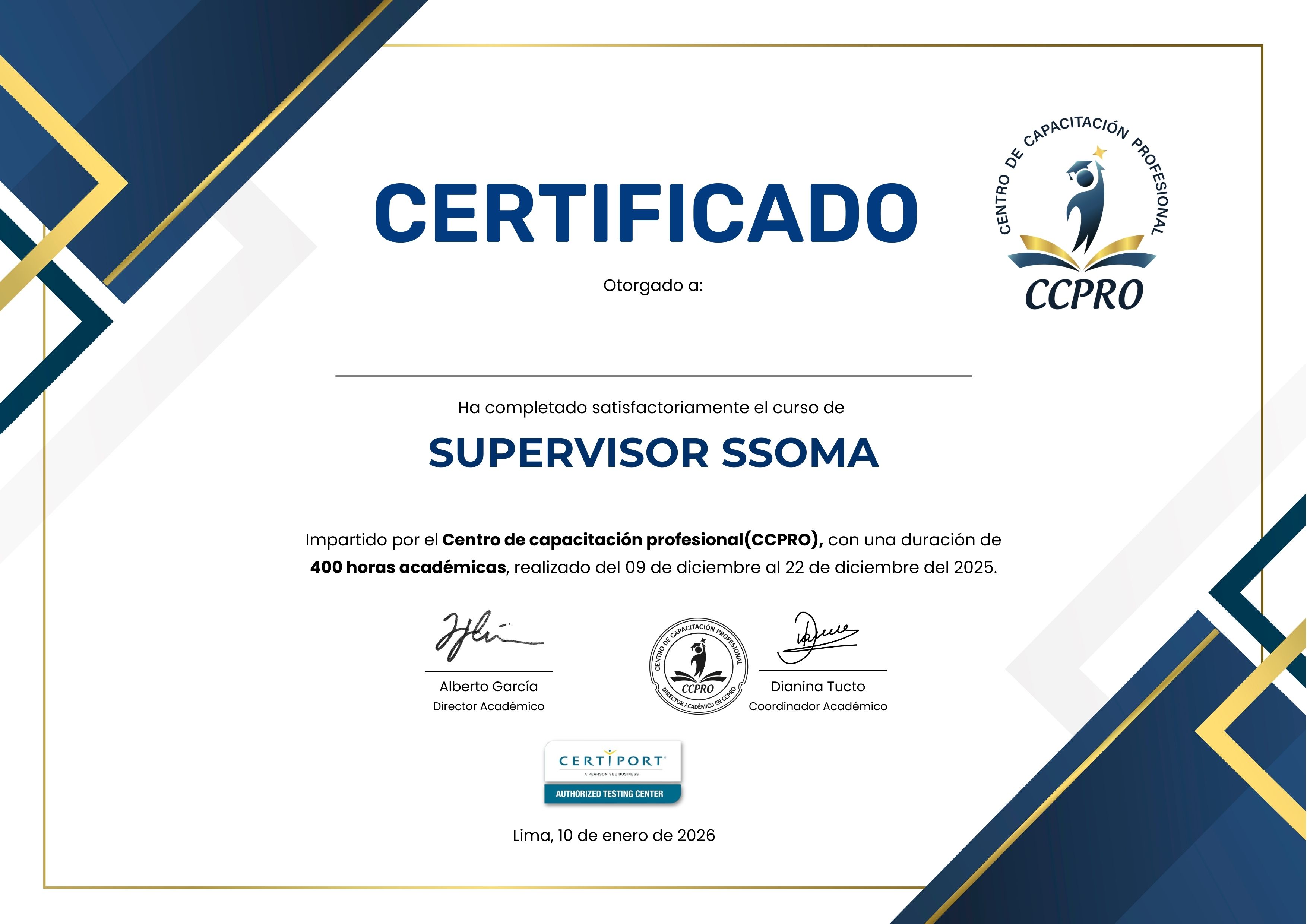 Certificado Oficial Frente